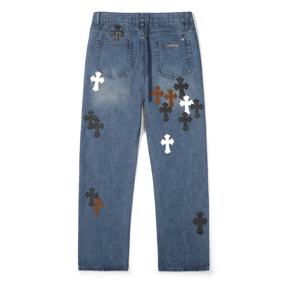 P280 (top replica) [New] Chrome Hearts Matty Boy Sex Records series limited leather multi-color high street work jeans - ch jeans need to be washed and then disassembled and hand-stitched with sheepskin cross leather and then spliced ​​to complete. The whole process is too complicated to explain. The texture can be seen in hand, and it’s all about looking good. These are the most beautiful pants in Crowe’s heart. They are made of beaded canvas fabric, and heavy washing makes the upper body of the fabric more textured, and the pants shape is tall and straight! The three-dimensional cutting of the whole trousers is a masterpiece! The hardware is customized by zp. The beaded canvas fabric is thick and soft after being washed. It has good breathability. Customized small leather label. Unique design. The details are simple and elegant, and the workmanship is exquisite. The whole trousers are neatly routed and the details are in place! It’s so cool that both men and women can easily control the trend of gender-neutral shorts!  Color: Blue Size: Corresponding sizes S-XXL, detailed sizes can be found in Figure 9